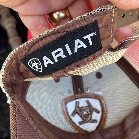 ARIAT Hat brown mesh adjustable trucker Cowboy Rodeo Unisex Western - Picture 3 of 3